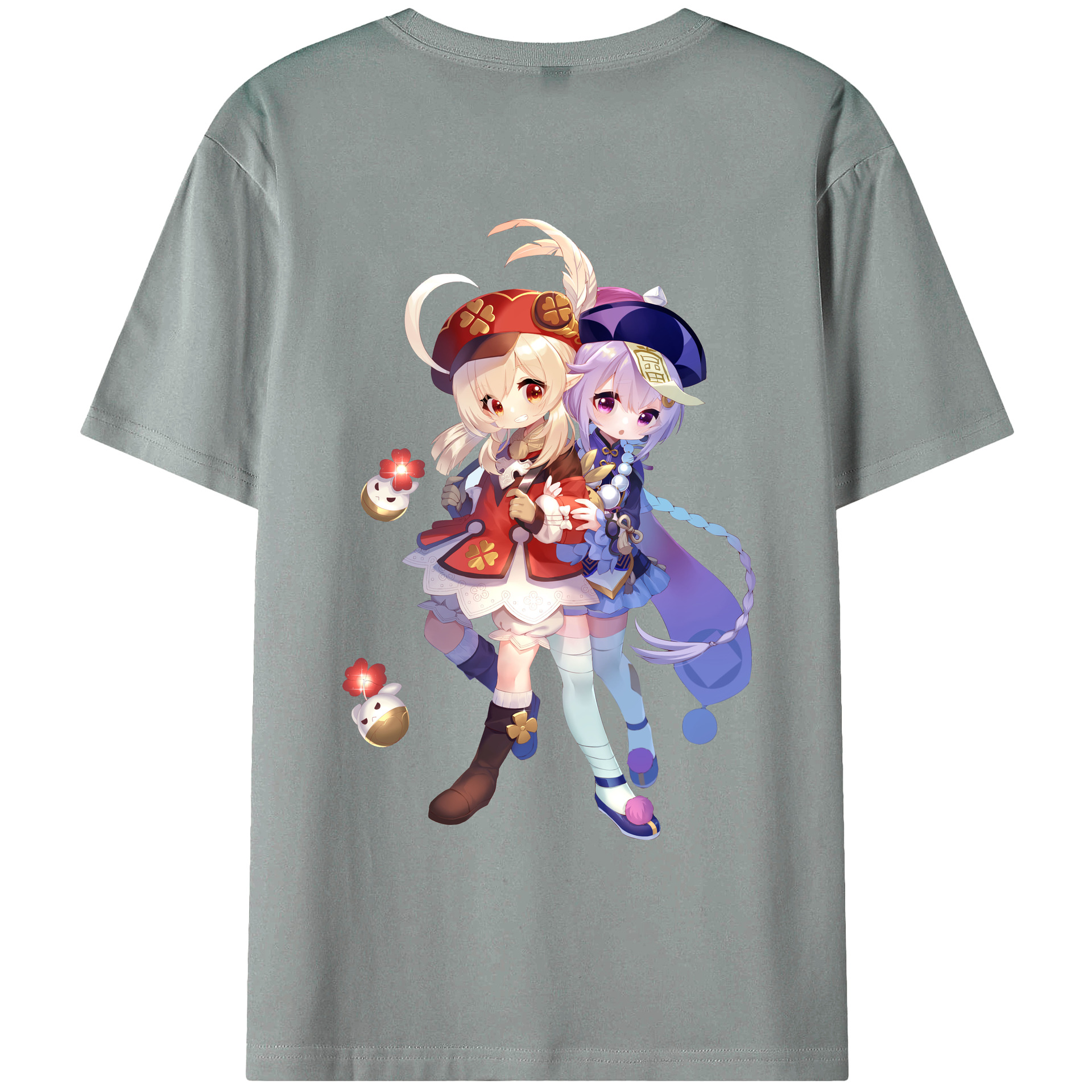 げんし神 七七 なな  genshin Nana 綿100％ メンズ半袖Tシャツ（バックプリント） 通気性
